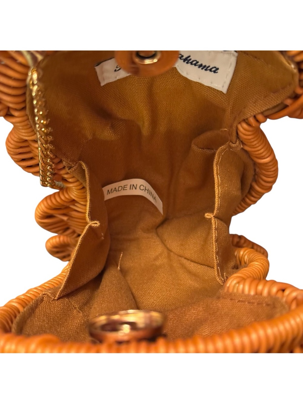 Tommy Bahama Viral Orange / Brown Wicker Seahorse Crossbody Bag Clutch NWT - Picture 5 of 7